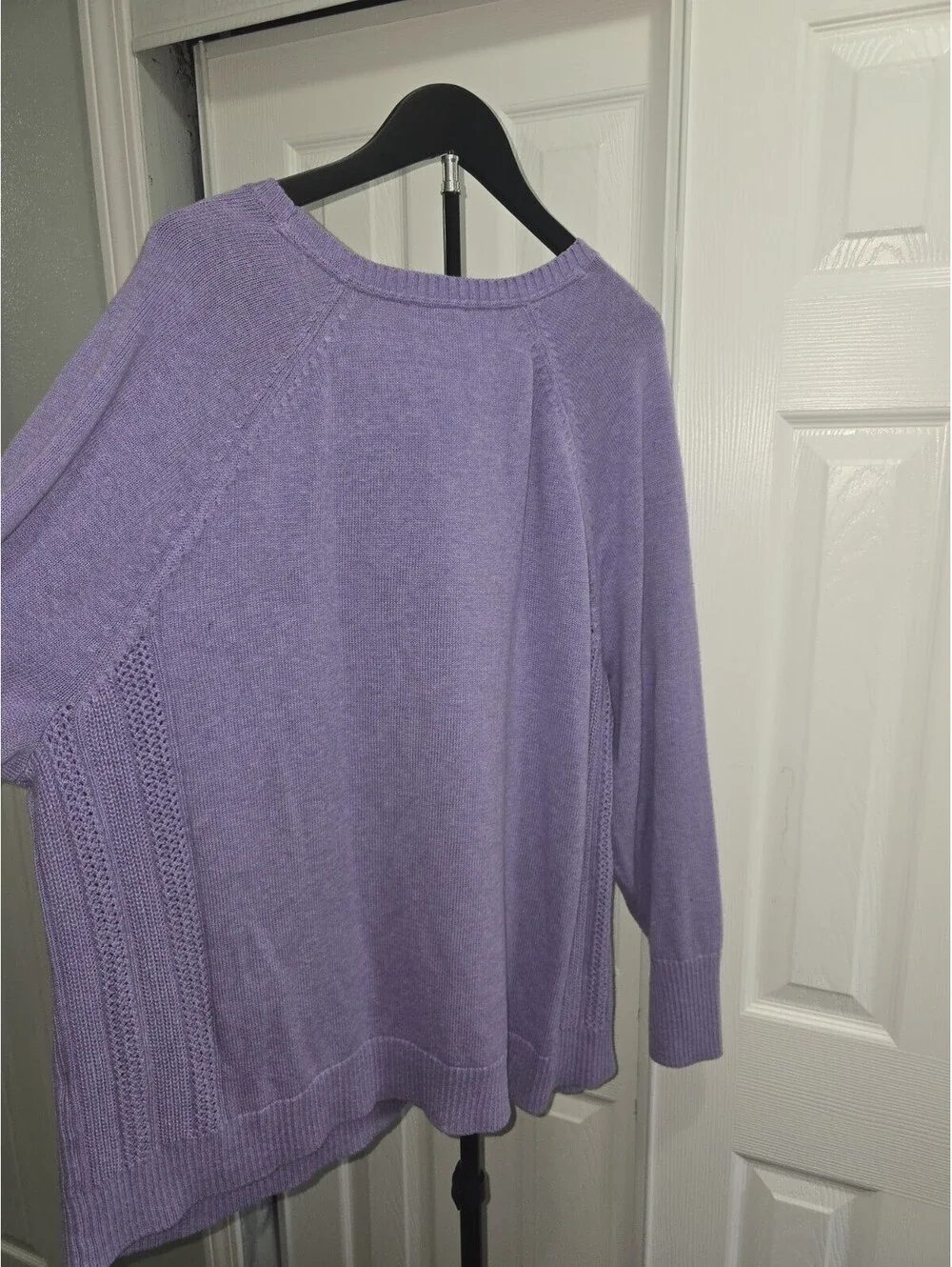 J Jill 4X Lavender Cotton Blend Cable Knit Sweater